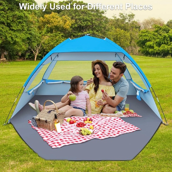 NEW 4 Person Beach / Picnic Tent Outdoor Canopy Shade Sun Cover UPF 50+ Protect - Picture 5 of 5